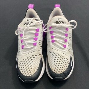 Nike Air Max 270 White Black Fuchsia Trainers Sneakers Women’s Shoe Size 8